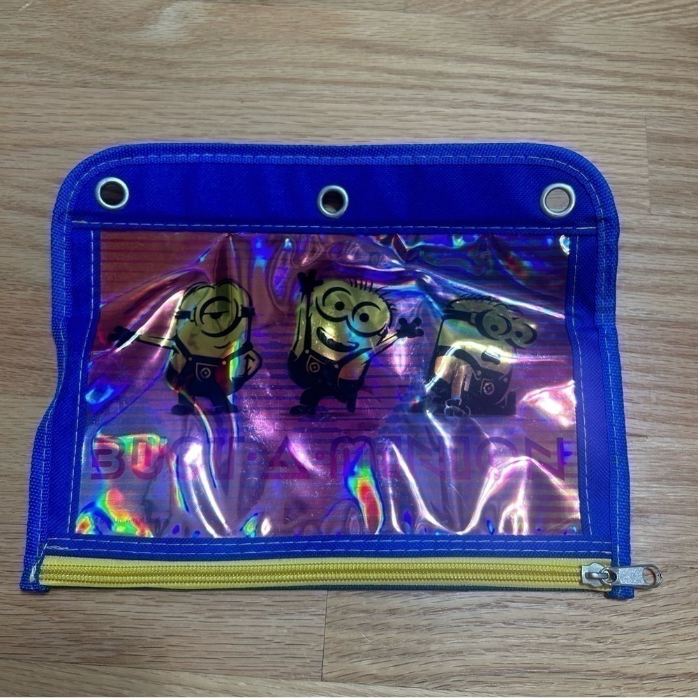 Despicable Me Pencil Pouch Kids Stationary School Blue Yellow